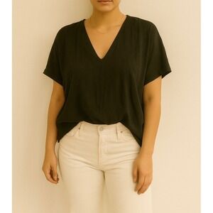 Madewell Black V-Neck Tee – Size L